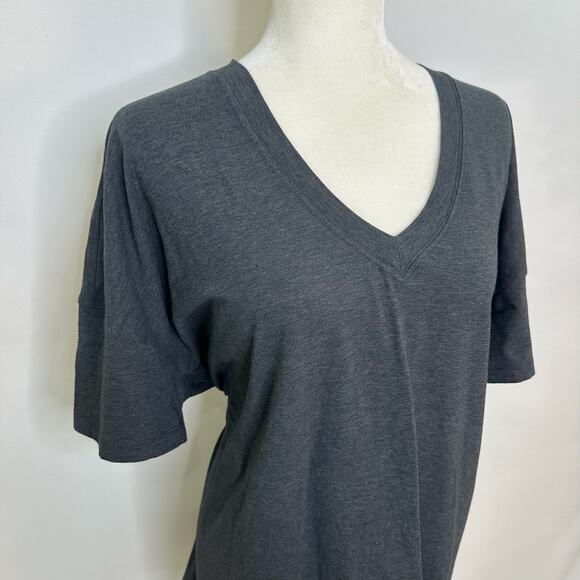 Lululemon Oversized Charcoal Gray Tee with Side Ties - Picture 2 of 8